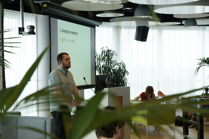 Łukasz Wróbel at Rails Girls